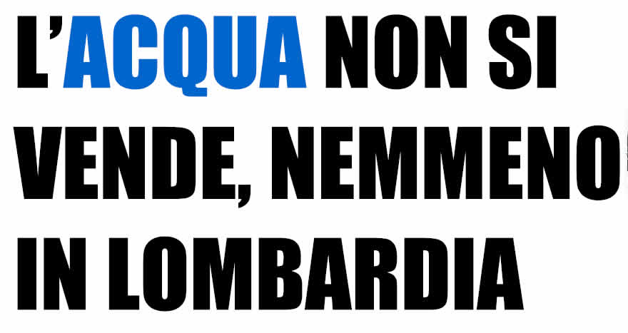 L'acqua non si vende